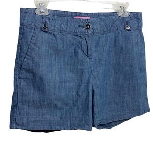 Isaac Mizrahi Women's Indigo Chambray Tailored Shorts